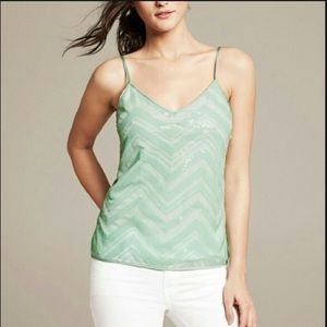 Banana Republic Sea Foam Green sequin camisole